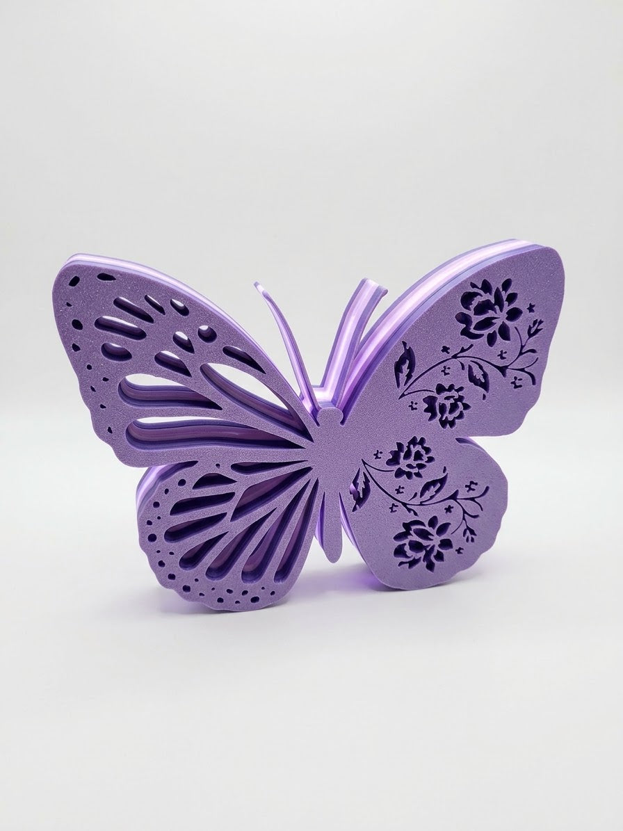 Lavender Bloom 3D-Printed Butterfly Décor