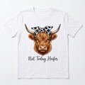 Not Today Heifer - Cow Print Bandana on Head