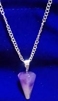 Amethyst Point Pendant Necklace – Silver Chain